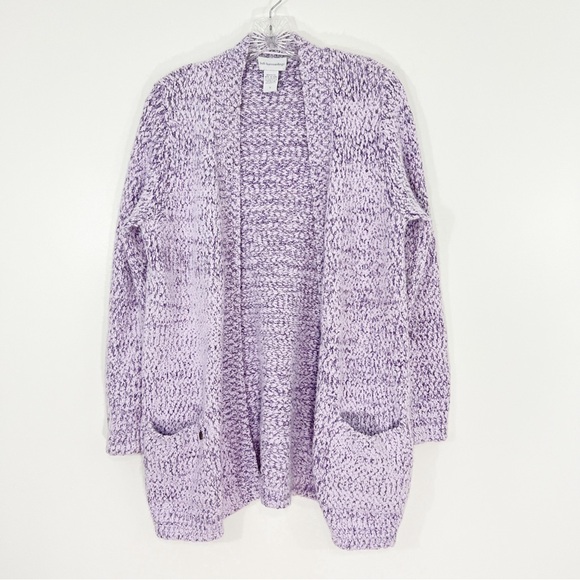Soft Surroundings Sweaters - Soft Surroundings Purple Lilac Eyelash Knit Cardigan Size Small